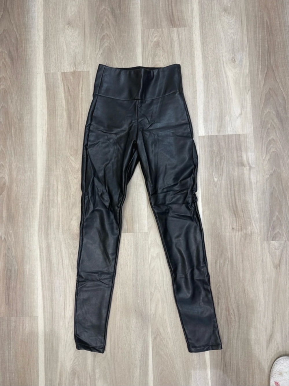 Garage Black Faux Leather High-Rise Leggings